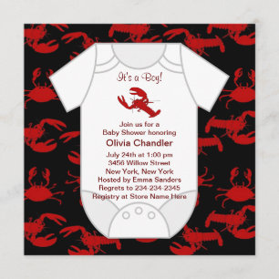 Invitation Baby shower d'écrevisses de homard