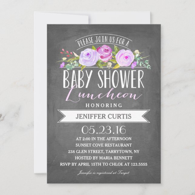 Invitation Baby shower déjeuner| Baby shower (Devant)