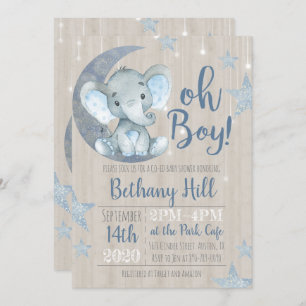 Invitation Baby shower d'éléphant pour bébés