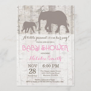Invitation Baby shower d'éléphante Russe