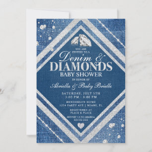 Invitation Baby shower Denim et Diamonds