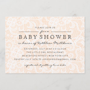 Invitation Baby shower dentelle vintage