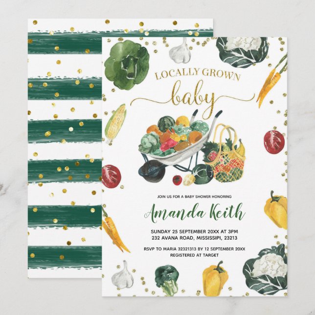 Invitation Baby shower des agriculteurs (Devant / Derrière)