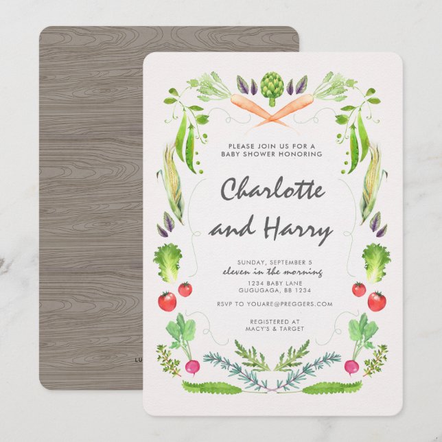 Invitation Baby shower des agriculteurs (Devant / Derrière)