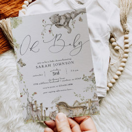 Invitation Baby shower des animaux forestiers