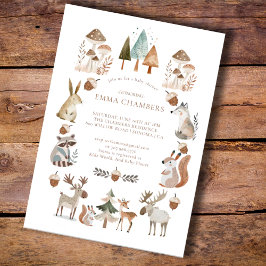 Invitation Baby shower des animaux forestiers