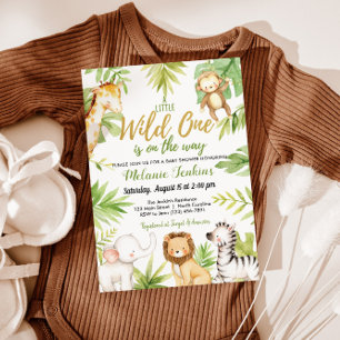 Invitation Baby shower des animaux sauvages de la jungle