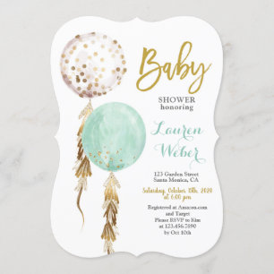 Invitation Baby shower des ballons neutres selon le sexe Invi