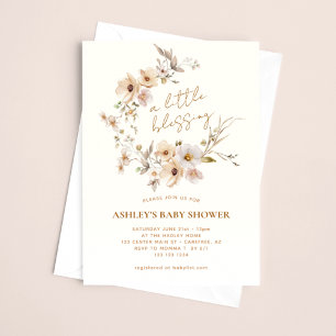 Invitation Baby shower des Bénédictions de Boho fleur sauvage