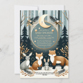 Invitation Baby shower des bois