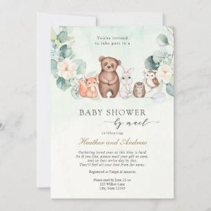 Invitation Baby shower des bois par Mail Forest Animaux
