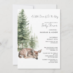 Invitation Baby shower des cerfs de forêt