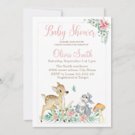 Invitation Baby shower des cerfs et amis