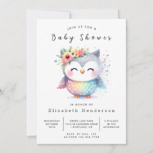 Invitation Baby shower des chouettes à imprimer Nature