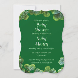 Invitation Baby shower des Cloches Vertes