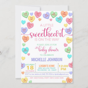 Invitation Baby shower des Coeurs de Conversation Valentine