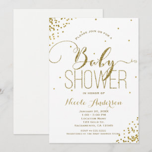 Invitation BABY SHOWER des coins de Parties scintillant Glam 