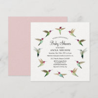 Invitation Baby shower des colibris d'Anna