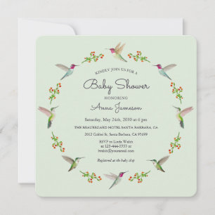 Invitation Baby shower des colibris d'Anna