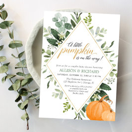 Invitation Baby shower des couples d'automne, citrouille neut