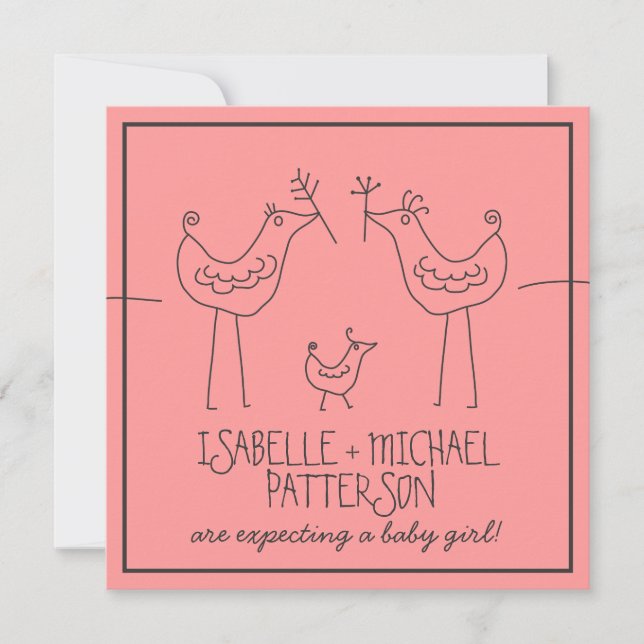 Invitation Baby shower des couples de familles modernes aux o (Devant)