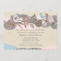 Invitation Baby shower des couples de poules de Pâ