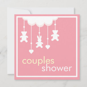 Invitation Baby shower des couples roses doux