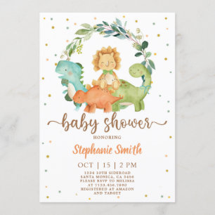 Invitation Baby shower des dinosaures