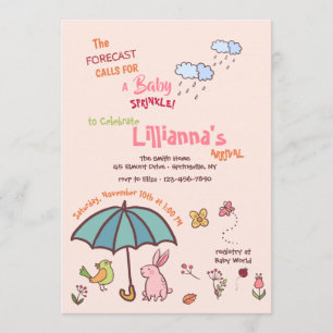 Invitation Baby shower des douches de printemps
