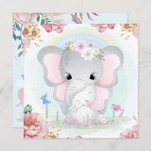 Invitation Baby shower des éléphants