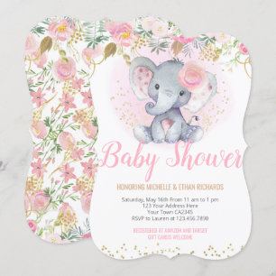 Invitation Baby shower des éléphants