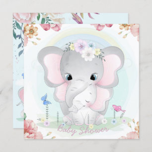 Invitation Baby shower des éléphants
