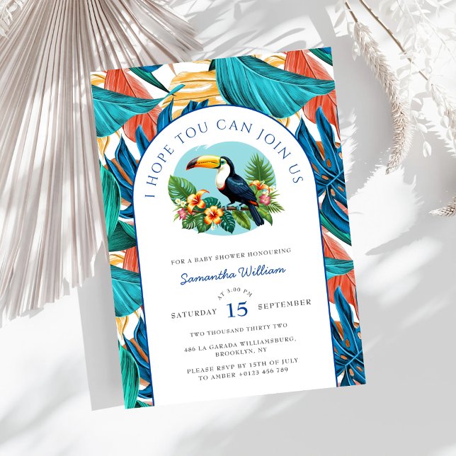 Invitation Baby shower des étés tropicaux du Toucan (Créateur téléchargé)