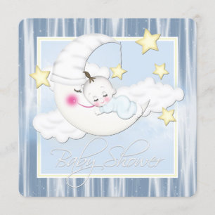 Invitation Baby shower des étoiles et de la lune
