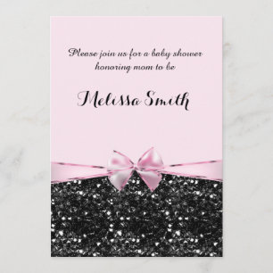 Invitation Baby shower des filles de Glam Bow Parties scintil