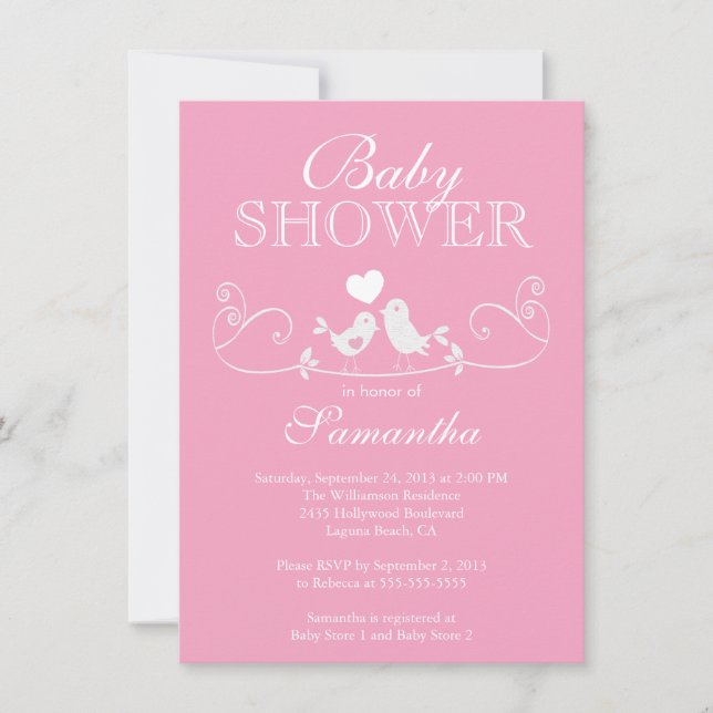 Invitation Baby shower des filles Inséparables mod (Devant)