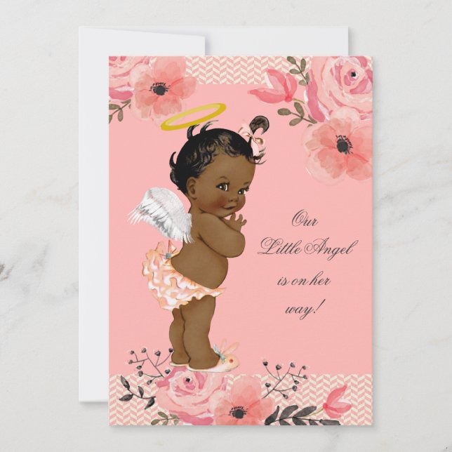 Invitation Baby shower des fleurs d'aquarelle de Little Angel (Devant)