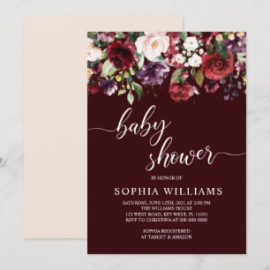 Invitation Baby shower des fleurs de Bourgogne