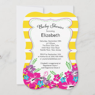 Invitation Baby shower des fleurs tropicales modernes d'Hibis