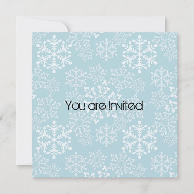 Invitation Baby shower des flocons de neige (Devant)