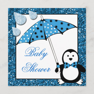 Invitation Baby shower des garçons de Doodin Penguin