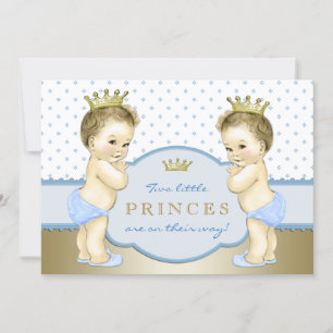 Invitation Baby shower des garçons de Prince Twin