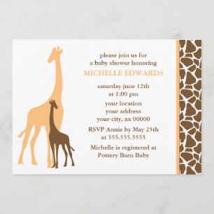 Invitation Baby shower des Giraffes adorables