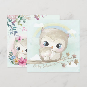 Invitation Baby shower des hiboux