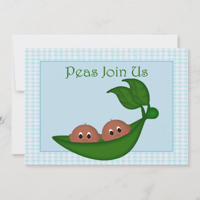 Invitation Baby shower des jumeaux afro-américains (Devant)