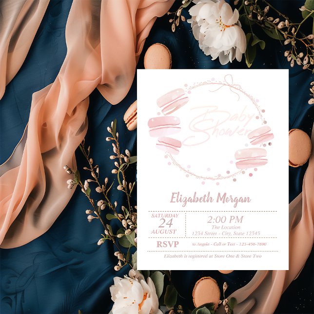 Invitation Baby shower des Macarons français (Créateur téléchargé)