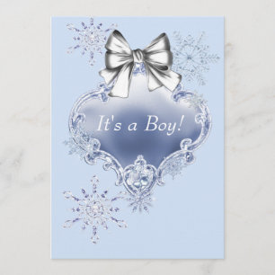 Invitation Baby shower des merveilles hivernales de Blue Snow