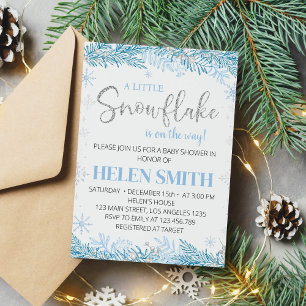 Invitation Baby shower des neiges de l'hiver Onederland Invit
