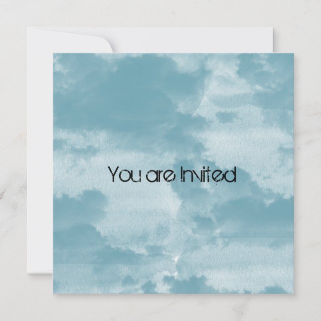 Invitation Baby shower des nuages bleus (Devant)