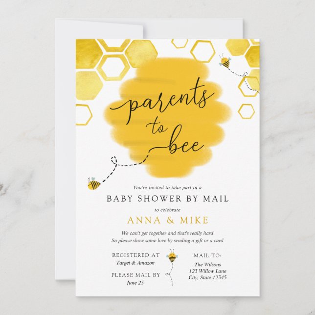 Invitation Baby shower des parents par courrier (Devant)